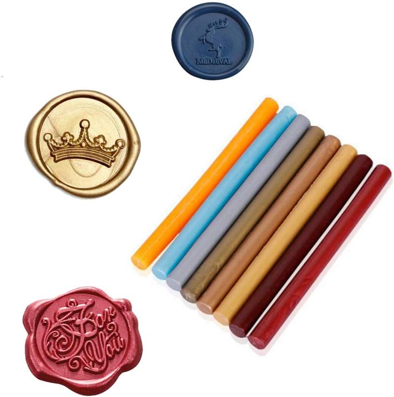 8 Pcs 5.2inch L Colored Wax Seal Sticks Without Wicks Cord