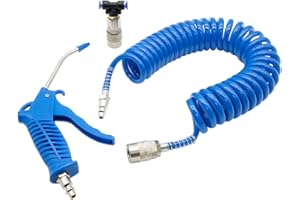 Trukr Stik Truck Air Seat Blow Gun Kit - 16 Foot Hose and 1/4inch Quick Connects Blue