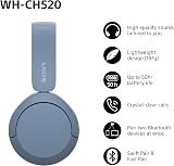 Sony WH-CH520 Wireless Bluetooth On-Ear Headphones, 50hr Battery, Quick Charge, view 2