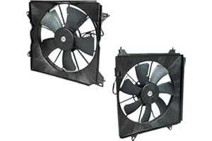 TYFYB 1 Pair AC Cooling Radiator Fan Assembly Left and Right Side 7+5 Blades for 2008-2012 Honda Accord #HO3113123, 611130, 621-357,HO3115142, 601130,621-356