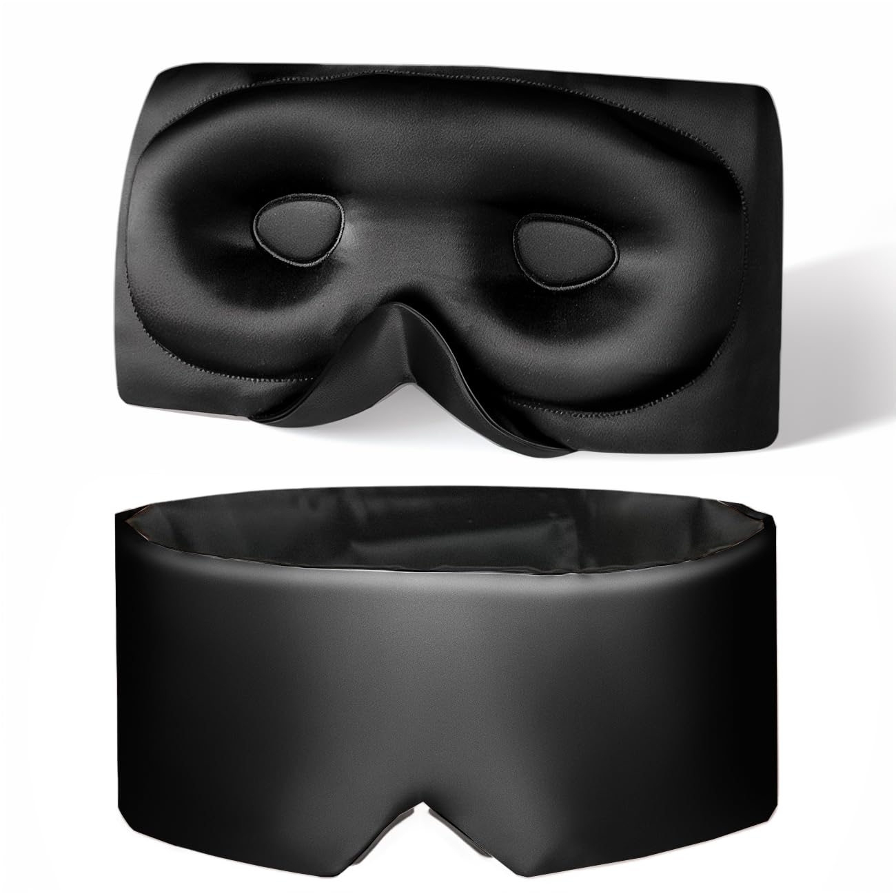Photo 1 of USlixury Silk Sleep Mask, 3D Contoured Sleeping Masks, Blackout Sleep Masks for Women with Nose Wing,100% Mulberry Silk, Face-Hugging Non-Slip SLEP Mask for Side Sleeper, 27.5x4.5'', Black