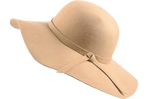 Urban CoCo Women's Foldable Wide Brim Felt Bowler Fedora Floopy Wool Hat