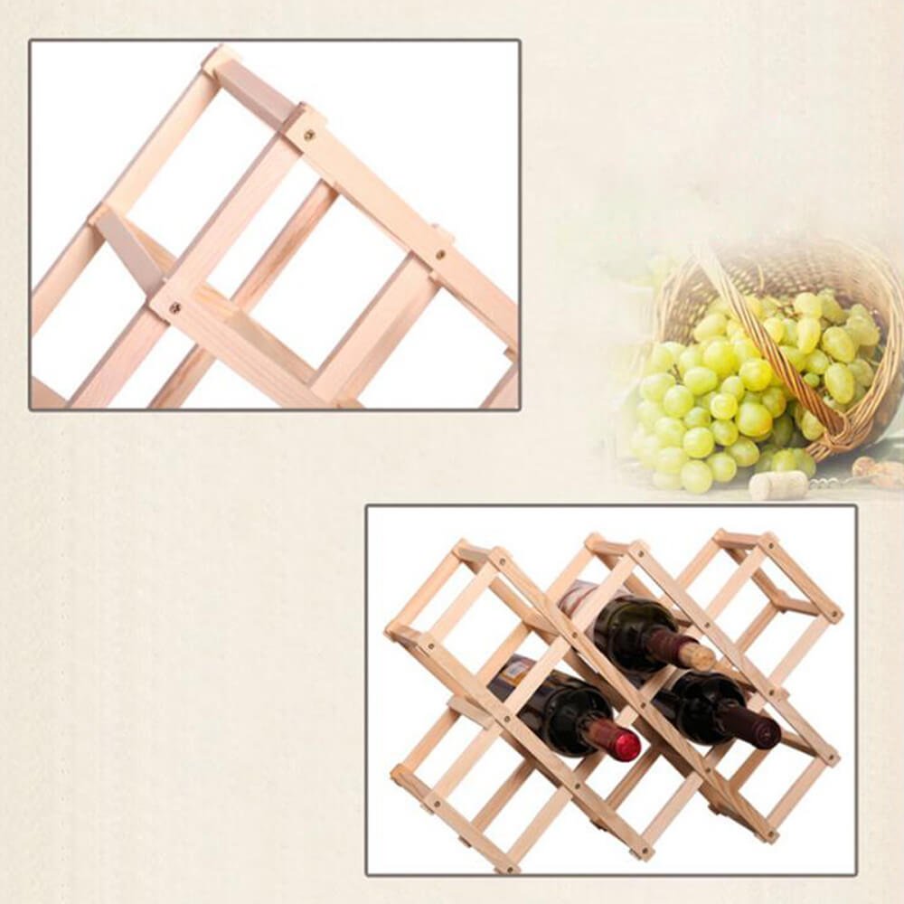 Enshey Étagère de vin rouge,Haute Qualité Creative Support à 10 Bouteilles Étagère en Bois de Vin Rouge - Brun