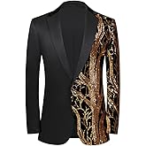 Men Black Sequin Shiny Prom Suit Jacket One Button Slim Fit Sport Coats and Blazers Tuxedo for Wedding Banquet