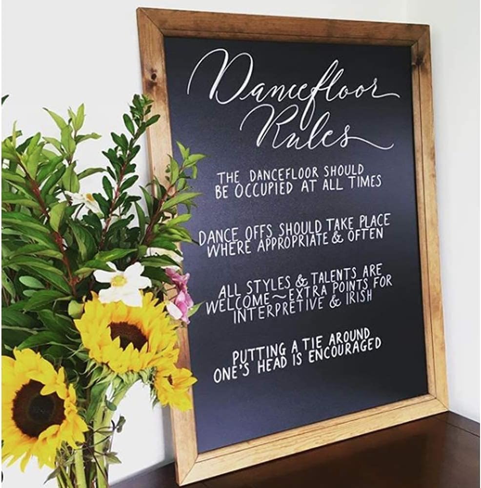 Framed Chalkboard/Blackboard, Wood, Dark Oak, A3 (45 x 32.7 x 1.5cm)