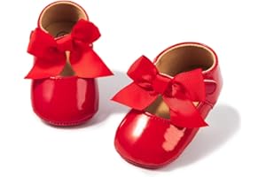 HsdsBebe Infant Baby Girls Mary Jane Flats Bow Non-Slip Soft Sole Princess Toddler First Walkers Sneaker Wedding Dress Shoes