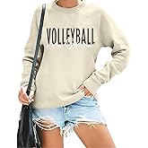 Weetiotio Volleyball Mom Sweatshirts For Women Volleyball Gifts Game Day Shirt Graphic Crewneck Sweatshirt Pullover Hoodies