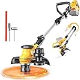 Cordless String Trimmer for Dewalt 20V Battery, Folding 3 in1 Weed Eater with Brushless Motor & Battery Level Display, 11" Electric Weed Wacker/Edger Trimmer/Lawn Mower for Yard Garden (Tool Only)