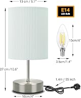HSLighting Bedside Lamp 3-Way Dimmable Touch Table Lamp with 3D Pleated Shade view 8