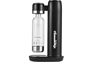 AmazWhip Sparking Water Maker, Household Portable Bubble Water Machine With 1L Water Bottle, CO2 Soda Maker Machine For Carbonated Beverage Homemade (Black)