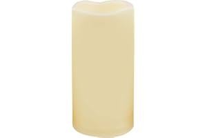 Waterproof Outdoor Battery Operated Flameless LED Pillar Candle with Timer Flickering Plastic Resin Electric Decorative Night