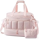 LOVEVOOK Travel Duffel Bag, Gym Bag for Women, Large Weekender Overnight Bags with Shoe Compartment, 38L Carry on Gym Hospital Bag with Wet Pocket, 2 Pcs