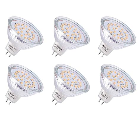 LEDGLE 3.8W GU5.3 MR16 LED Spots Lampe Warm Weiß LED Reflektor ersetzt 50W Halogenlampe 21LEDs LED Strahler 12V GU 5.3 LED Le