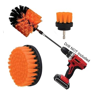 Kagni Bürstenaufsatz Bohrmaschine mit 150mm Verlängerungsstange, 3pcs mittlere Steifheit bürste reinigen für WC Küche/Bad Bod