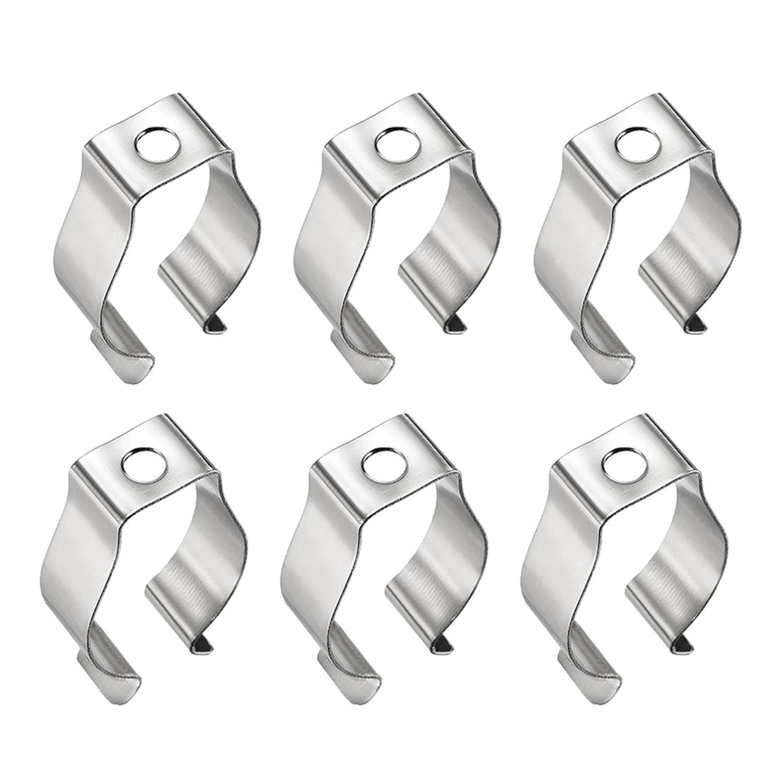 sourcing map T8 U Clips Holder Bracket for LED Light Tube, LED Fluorescent Tube Replacement Mounting Accessories, Nickel-Plated Manganese Steel Lamp Support to Prevent Sagging, Pack of 6