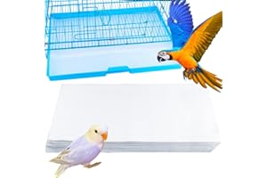 DQITJ 100 Pcs Large Size Bird Cage Liner Papers, Non-Woven Bird Cage Liners, Precut Absorbent Pet Cages Cushion (22.8 inch x 10.6 inch)