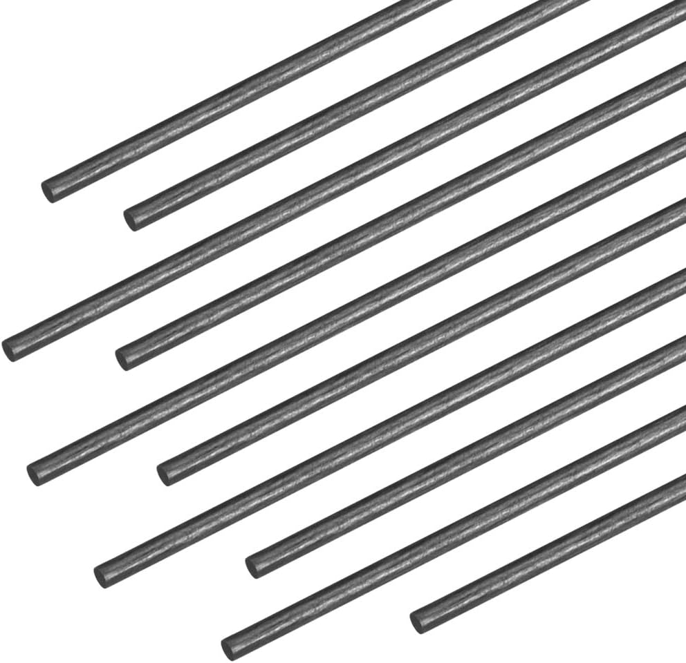 sourcing map 1mm Carbon Fiber Rod for RC Airplane Matte Pole US 200mm 7.8 Inch, 10pcs
