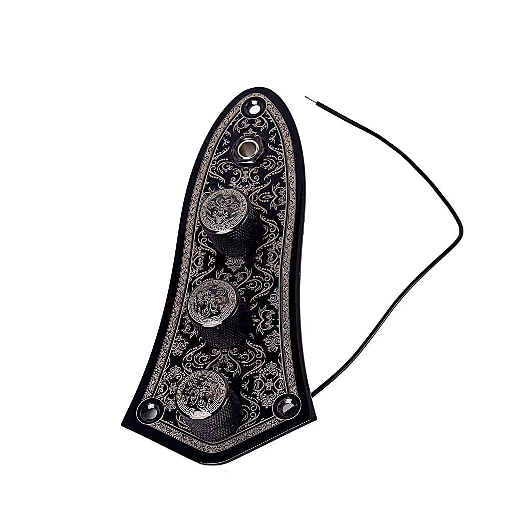 Alnicov Vintage Wired Loaded Control Plate Harness Switch Knobs Smooth surface Control Plate for Jazz Bass Replacement Parts