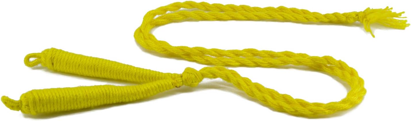 Aumni Crafts Handmade Jewellery Making Cotton Dori Back Rope Braided 1cm 18inch (Pack of 5 Pieces) [Color 6-> Lemon Yellow]
