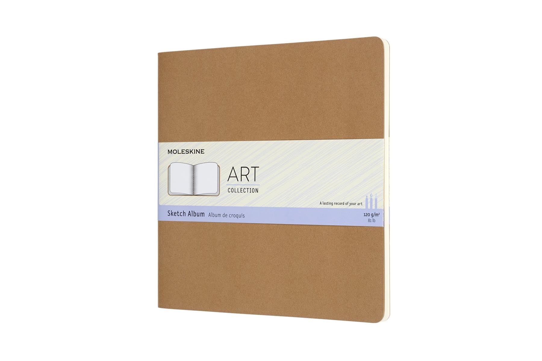 Moleskine 19 x 19 cm Art Cahier Sketch Album Sketchbook, Paper for Pencils, Charcoal, Fountain Pens and Markers Square Size Soft Cover, Colour Kraft Brown, 88 Pages