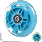 Gladeer 1-Pack 80mm Light Up Scooter Wheel Rear Colorful Led Flashing Replacement Wheel for 3-Wheeled Kid Scooter (Blue)