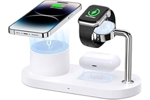 Sildark Magnetic Wireless Charger for iPhone: 3 in 1 Charging Station for Multiple Device Apple - 18W Fast Mag-Safe Charger Dock Stand for iPhone 16 15 14 13 12 Pro Max Apple Watch iwatch & Airpods