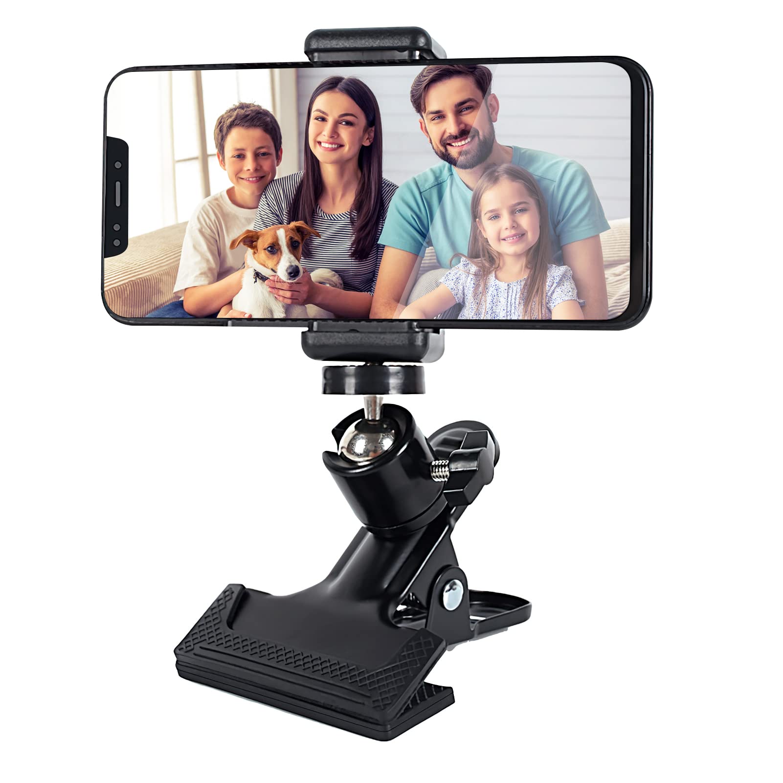 VicTop Adjustable Phone Holder Desk Phone Holder Dock Universal Smartphone Stand 360 Rotation Cell Phone Clamp with 1/4 Interface for Smartphones