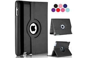 Vultic Rotating Case for iPad 2/3/4 (2011/2012)[Oldest Models], 360 Degree Stand [Auto Sleep/Wake] Flip Leather Smart Cover (