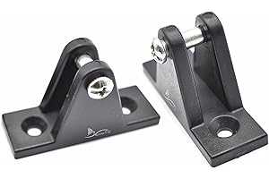 MARINE CITY Bimini Lightweight Durable Boat Nylon Top Deck Hinges, Black (2-1/2 x 13/16 Inches) for Boats – Yachts – Ships – RVs (Pack of 2)