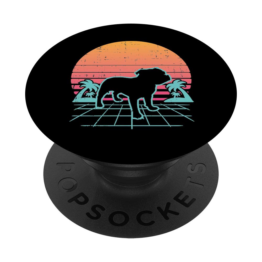 Pitbull Vaporwave Aesthetic Japanese Dog Lover Owner Gift PopSockets PopGrip: Swappable Grip for Phones & Tablets