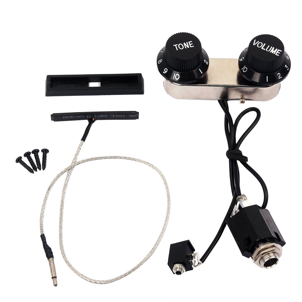 Alnicov Violin Pickup Piezo Transducer Bridge Set with Tone Volume Knobs for Guitar Violin Accessories