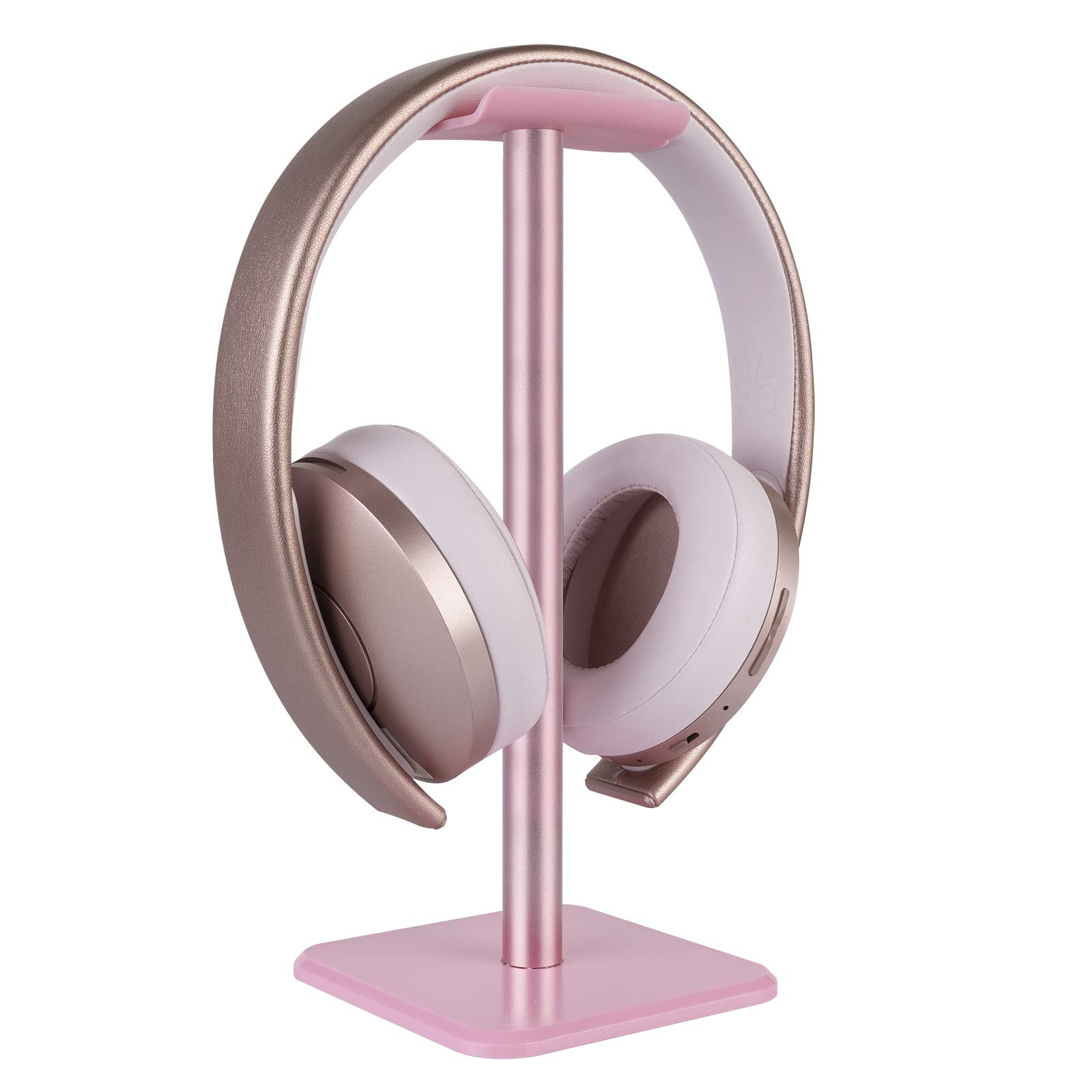 GEEKRIA Aluminum Alloy Headphone Stand for Over-Ear Headphones, Gaming Headset Holder, Desk Display Hanger with Solid Heavy Base Compatible with Beats SoloPro, Bose QC35 (Pink)