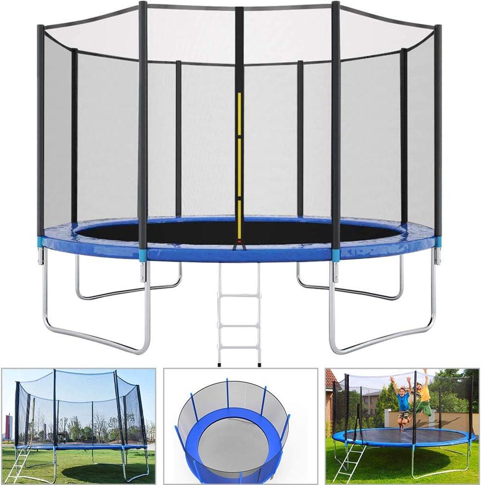 LETIN Trampoline with Safety Enclosure Net,Ladder Trampoline for Kids,Jumping Mat and Spring Cover Padding Outdoor Trampolin 10FT 12FT 14FT 16F