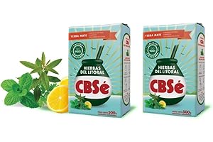 CBSÉ CBS'e Yerba Mate Hierbas del Litoral 500 gr. - 2 Pack / Yerba Mate Tea Coastal Herbs 1.1 lbs. - 2 Pack