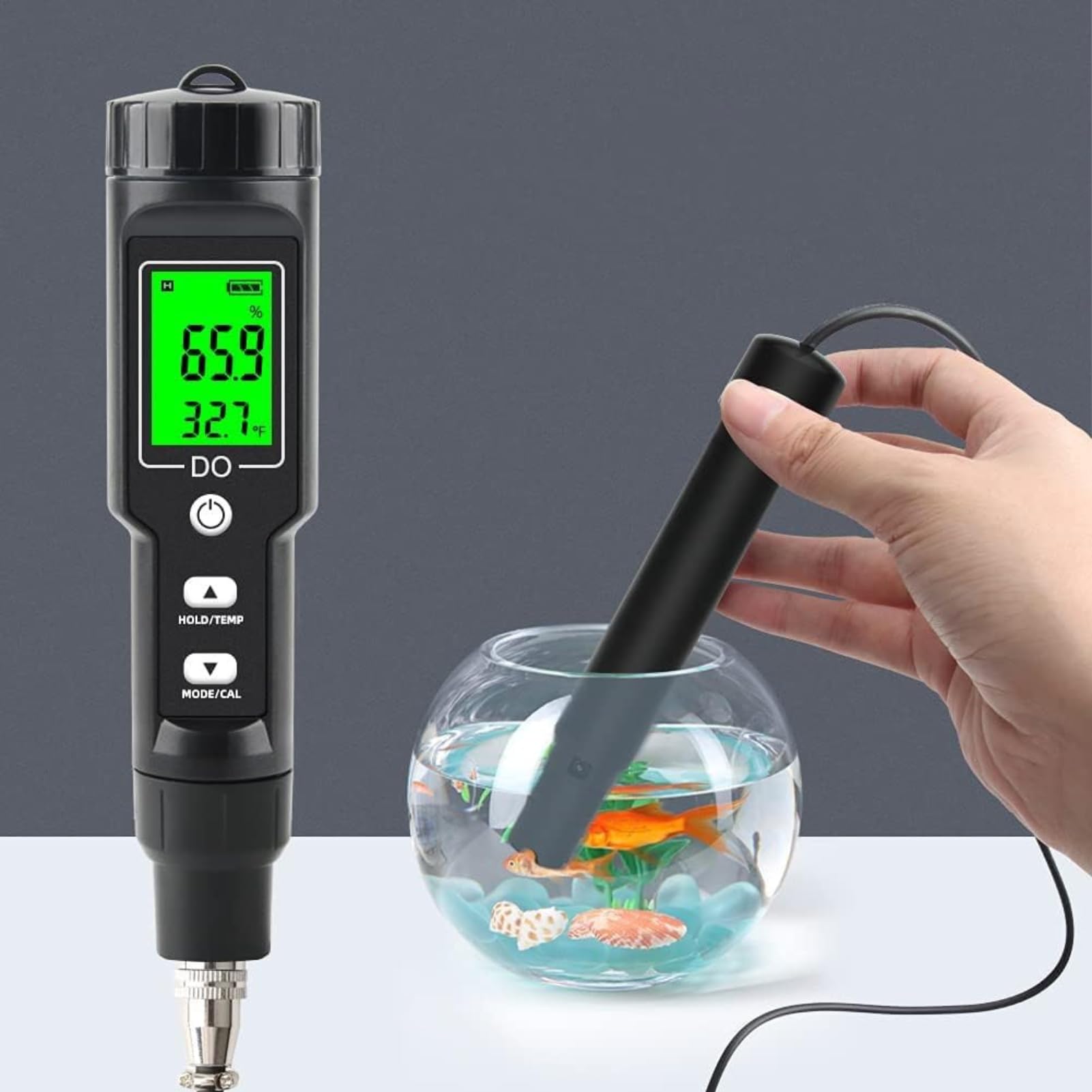 Jadeshay Water Quality Tester Oxygen Analyzer Digital Dissolved Oxygen Meter Concentration Tester 0.0-40.0mg/L Dissolved Oxygen Test Dissolved Oxygen Detector
