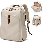 GOLF QUALITY Laptop Backpack for Women,Casual Work Business Backpacks Purse Carry on Travel Backpack,15.6 Inch,Apricot