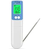 Metris Model TCT703 NSF Certified #C0626846 for Food Inspection to FDA 2022 Food Code. Complies with HACCP Accuracy of 2 Degree F. Combo Infrared Surface Thermometer 8 Point Laser w/KNN Probe