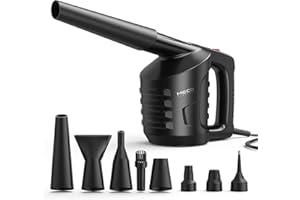 MECO ELEVERDE Electric Compressed Air Duster Blower for PC, 2 Gear Computer Cleaner for Cleaning Dust, Crumbs, Hairs, for Laptop, Computer, Replaces Compressed Air Cans Black