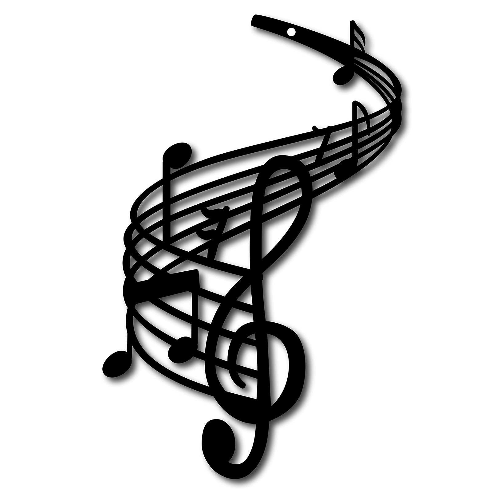 CREATCABIN Metal Wall Art Music Note Decor Notation Art Treble Clef Black Hanging Sculpture for Christmas Halloween Home Living Room Nursery Music Dance Indoor Outdoor Garden 7 x 11inch