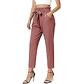 GRACE KARIN Women Work Pants, Paper Bag High Waist Bow Tie Dressy Trousers, Office Business Casual Outfits
