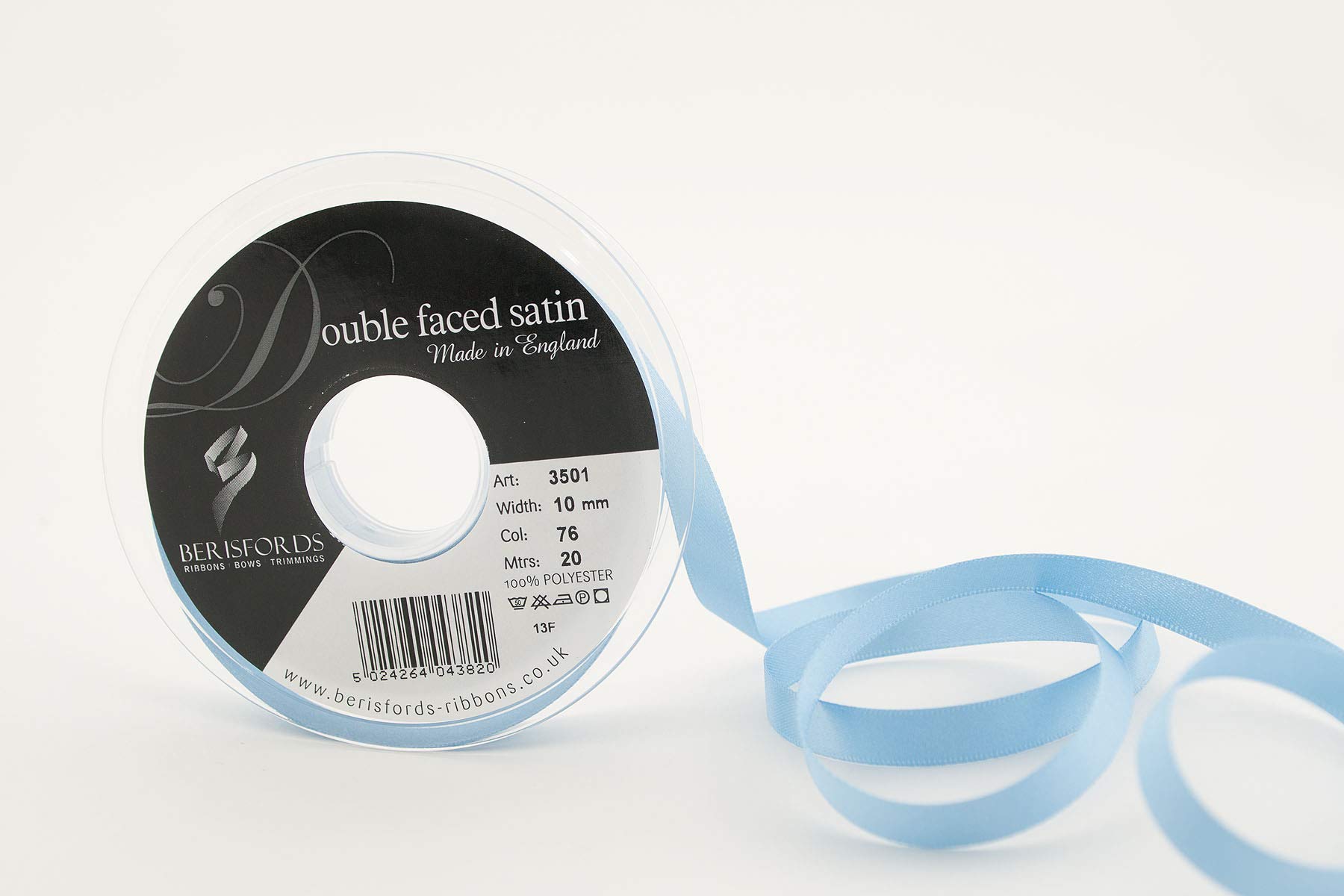 Berisfords Double Satin Ribbon, 76 Cornflower, 20 m — image 1