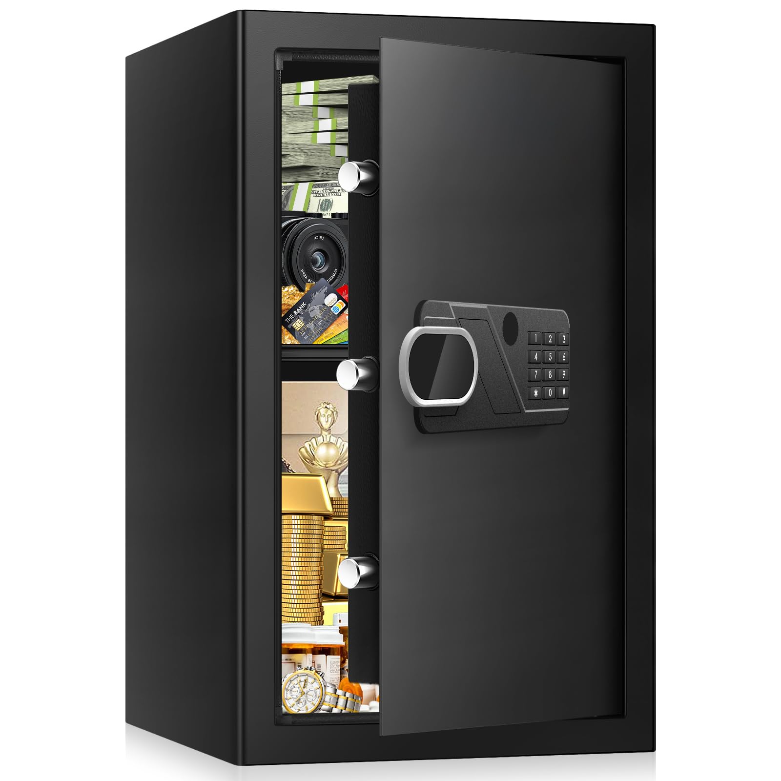 Photo 1 of 3.3 Cuft Safes for Home Use Fire and Water Proof, Anti-Theft Digital Security Safe Box With Programmable Keypad & Spare Keys, Home Safes Water and Fireproof for Documents Money Valuables