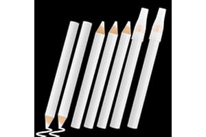 Notoke 7 PCS Washable Fabric Marking Pencils, White Sewing Pencils with Tip Protectors for Tailoring, Quilting, Dressmaking & DIY Craft Projects (8.75cm/3.44 inch)