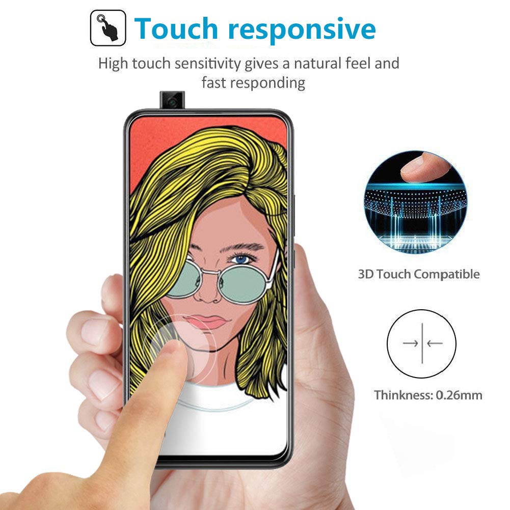 UCMDA [2 Pack Pellicola Protettiva in Vetro Temperato per Huawei P Smart Z, Pellicola Vetro Temperato Huawei P Smart Z [Durezza 9H] [Anti-Graffi]