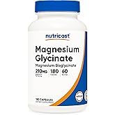 Nutricost Magnesium Glycinate Capsules (180 Capsules, 210 mg Per Serving) - Magnesium Glycinate Supplement for Gentle Absorpt