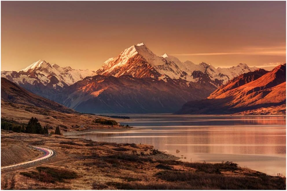 YKing1 Paisaje de Nueva Zelanda Alpes del Sur Monte póster de