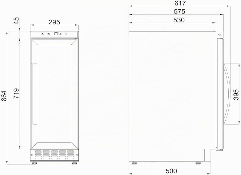 B29G - Nevera de vino con puerta de cristal para 29 botellas