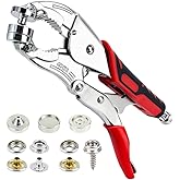 Heavy Duty Snap Fastener Tool, Snap Kit with 140 Pcs, Punching Capable, Magnetic Mold, Beginner-Friendly Snap Installation Tool, Boat Covers, Leather &amp; Fabric Repair Installation