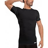 Ejis Sweat Defense Undershirt | Crew Neck| Underarm Sweat Proof Micro Modal | Odor Control, Silver-Infused Fabric, Moisture Protection, Breathable Stretch, Machine Washable