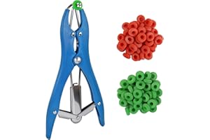 VET.PLUS Goat Banding Kit Calves Banding Tool, Expander Plier Bander with 100pcs Bands Rings for Lambs and Piglet